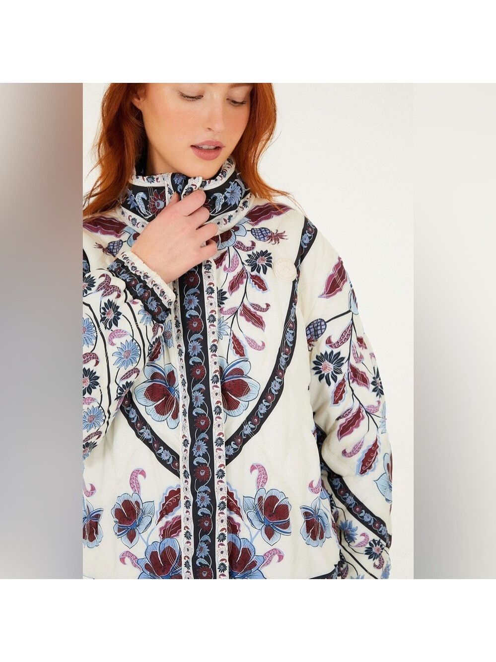 Farm Rio Black Marcelle Reversible Maxi Puffer Jacket - Picture 8 of 12